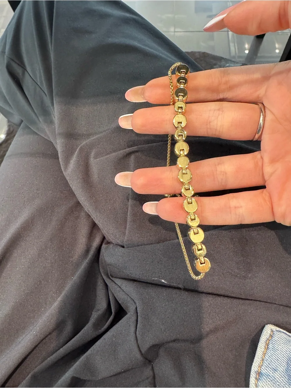 New Yellow Gold Bezel-Set White Gemstone Tennis Bracelet